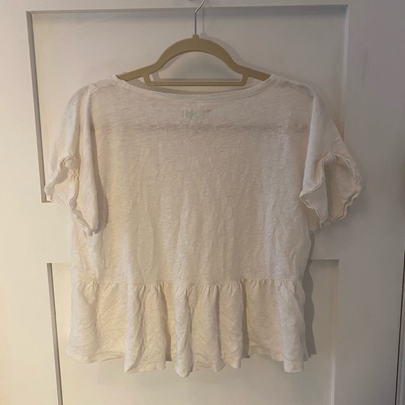 Madewell Peplum Linen Top Sz L - Picture 3 of 3
